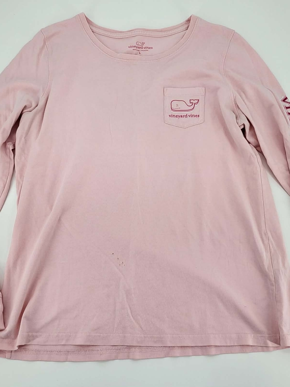 Vineyard Vines Girls' Long-Sleeve Pocket Tee - Light Pink